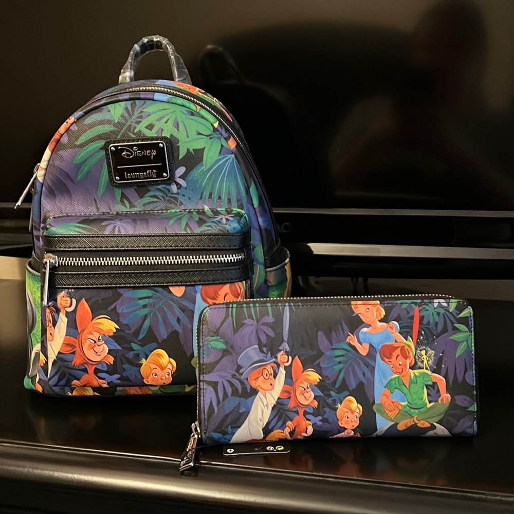Loungefly Disney Peter Pan Scenes Backpack and Wallet